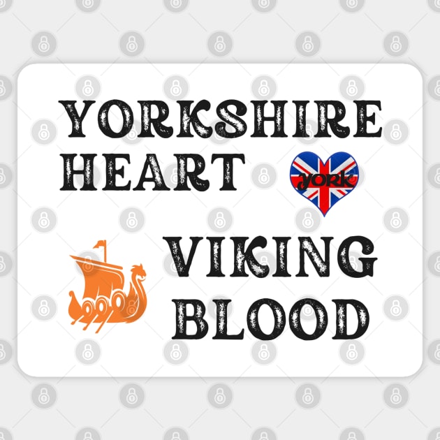 Yorkshire Heart Viking Blood. Gift ideas for historical enthusiasts. Sticker by Papilio Art